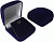 Футляр прямоугольный "Классика" (№22 под серьги/подвеску (стойка, 2 прорези+крючок); тёмно-синий; флокированный) 120322