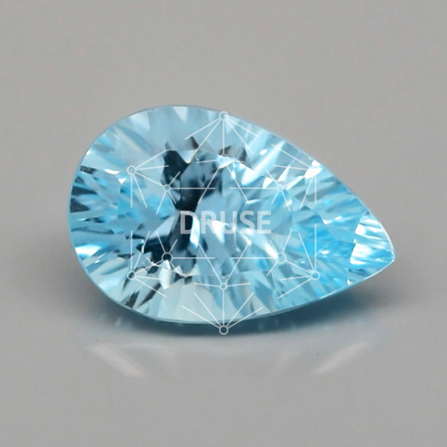 Топаз светлый sky груша 12х9мм конкейв