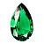 Фианит зеленый груша 16х12мм (цвет 28)