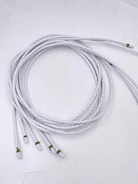 Шнурок кожаный плетеный белый 3,0мм. (Россия)