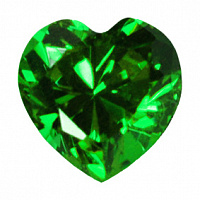 Фианит зеленый сердце 12х12х12мм (цвет 28)