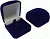 Футляр прямоугольный "Классика" (№23 под серьги/подвеску (2 прорези+крючок); тёмно-синий; флокированный) 120323
