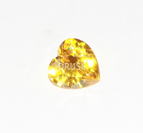 Фианит желтый сердце 12х12х12мм (цвет 08)