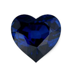Шпинель синяя сердце 6х6х6мм (цвет 40)