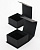 Футляр картонный с перекидной крышкой, серия "МАРК", 60х60х34 мм (Внешний цвет: ЧЁРНЫЙ; Цвет вкладыша: черный; под гарнитур/подвеску/серьги/2 кольца (7 прорезей) 1612130