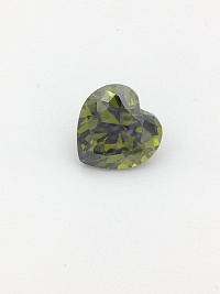 Фианит олива сердце 12х12х12мм (цвет 12)